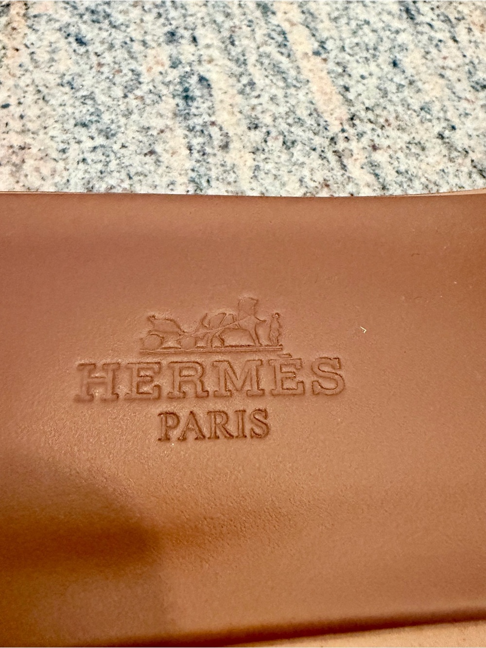 Hermes Brown Oran Leather Slide Sandals - Women - Picture 3 of 5
